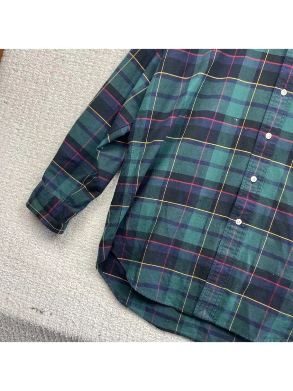 VTG Polo Ralph Lauren Blake Dress Plaid Shirt Terriers Dogs Embroidery Men Sz M - Picture 3 of 11